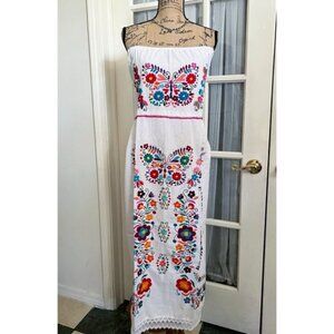Mexican Embroidered White Maxi “Summer” Dress